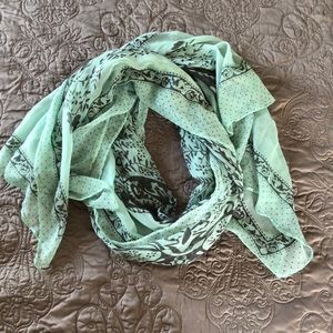 Mint green and Grey Scarf